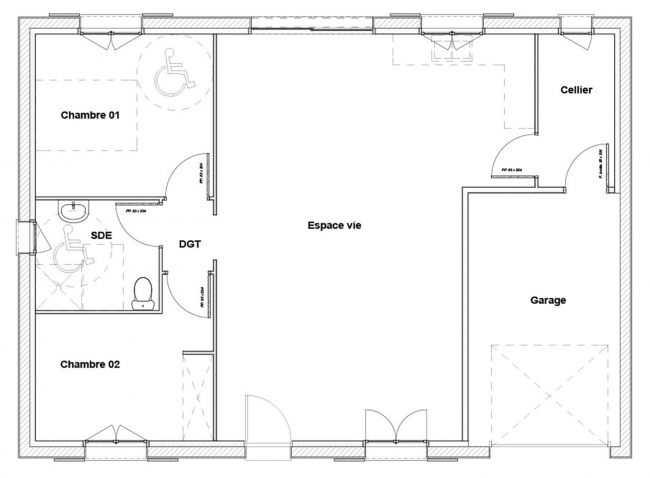 Plan de maison 75 m² - Maisons Bati-France