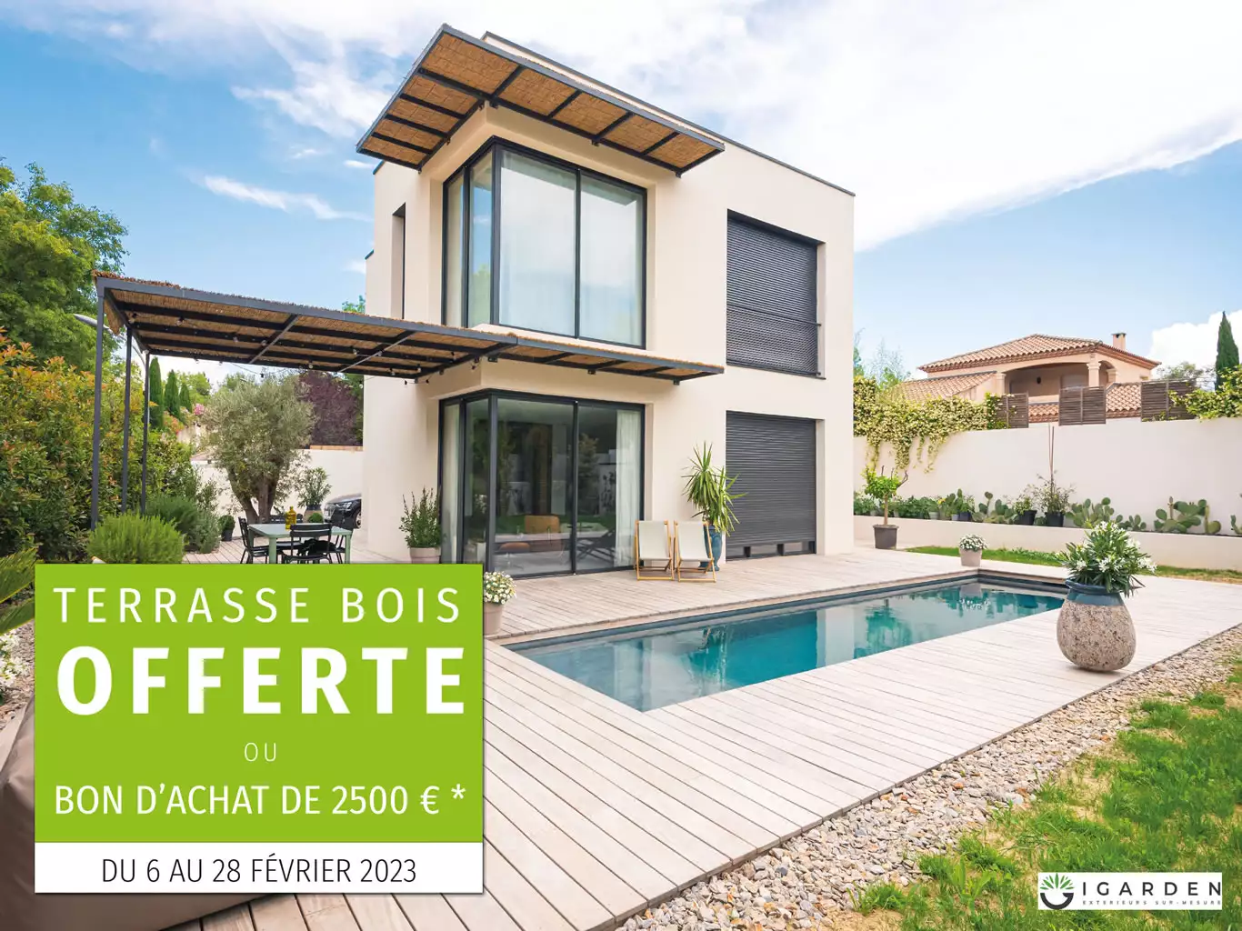 Terrasse bois offerte : du 6 au 28 février 2023