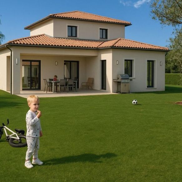 Maison neuve 4 chambres avec garage à Fontvieille sur terrain de 600 m² proche écoles et commodités