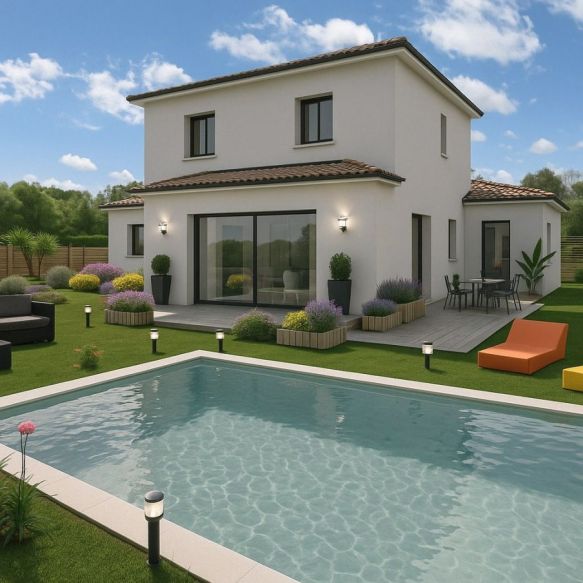 Maison neuve 120 m² avec suite parentale et garage sur terrain viabilisé de 650 m² à La Fare-les-Oliviers