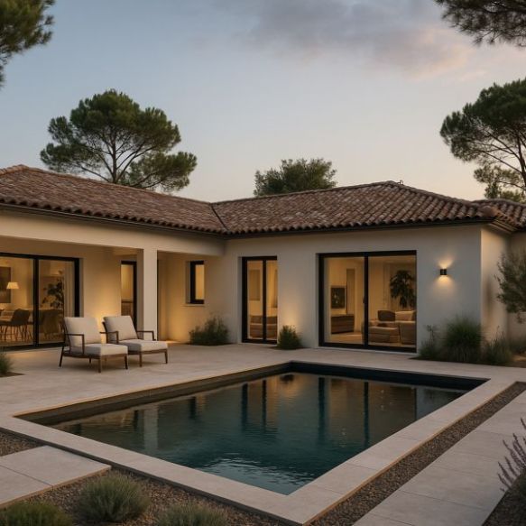 xMaison neuve 120 m² à Sénas terrain viabilisé 751 m² 4 chambres suite parentale espace de vie ouvert proche écoles commodités idéale famille primo accédants