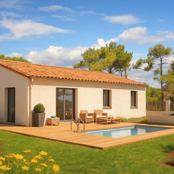 Villa neuve + terrain à Sauvian (34410)