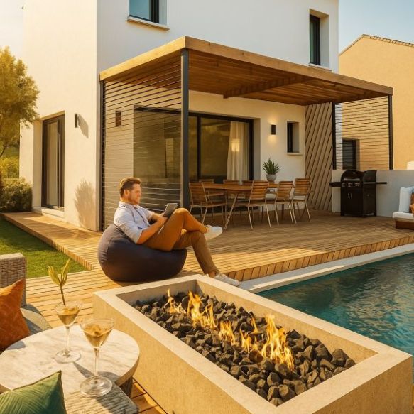 Maison neuve contemporaine de 90 m² avec garage sur terrain viabilisé de 380 m² à Vias (34450), proche de la mer
