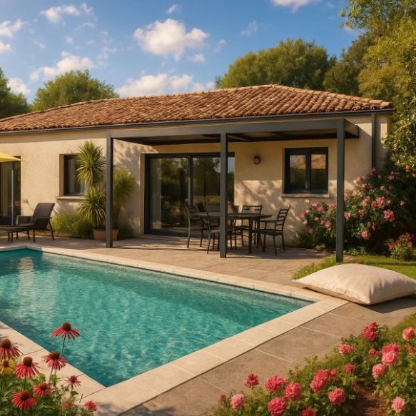 Terrain + maison neuve de plain pied à Péret (34800)