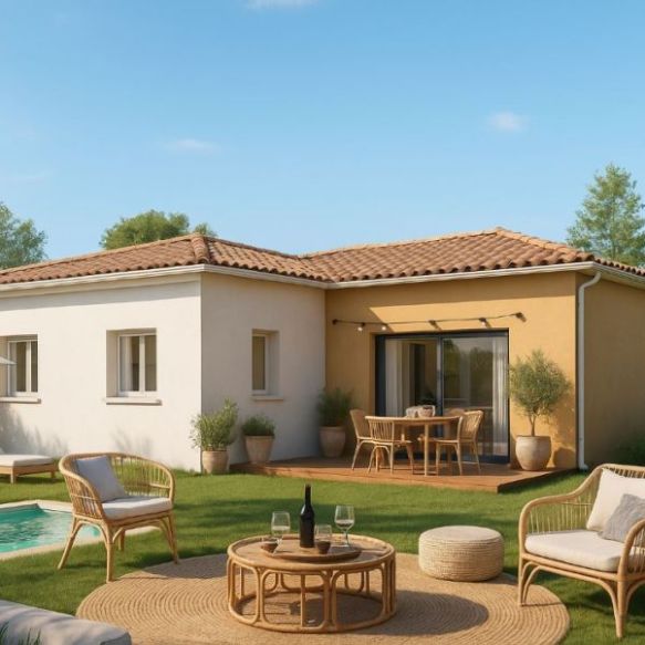 Maison neuve de 50 m² à Gigean – Projet de construction traditionnelle en centre-ville, proche commodités et transports