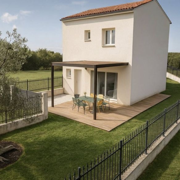 Maison neuve contemporaine 80 m² avec garage sur terrain viabilisé à Aniane (34150)