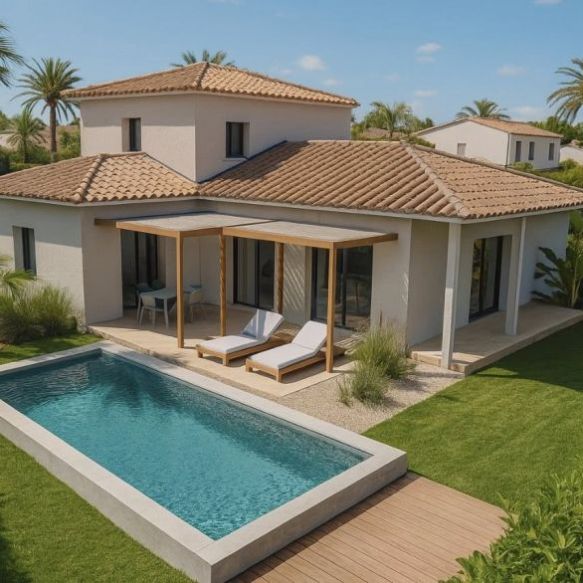 Maison NEUVE à  Jonquières (34725) sur terrain viabilisé de 720 m², 4 chambres, cadre paisible