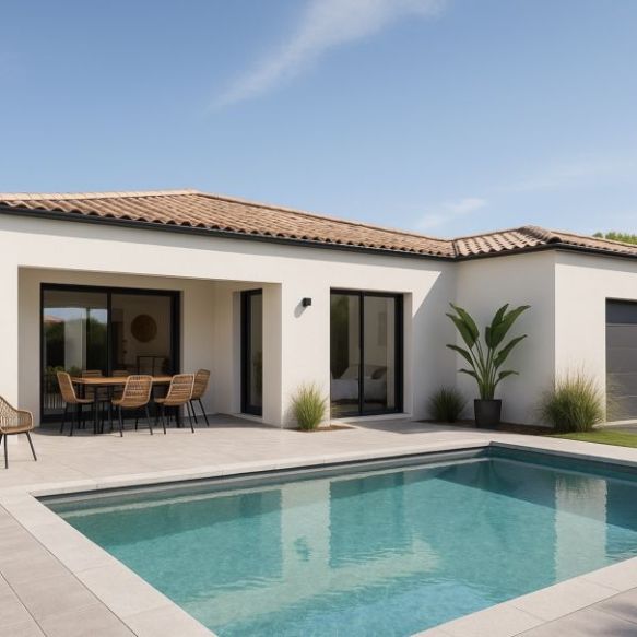rare Maison neuve plain-pied à Canet34800  sur terrain de 900 m², proche Béziers et Montpellier