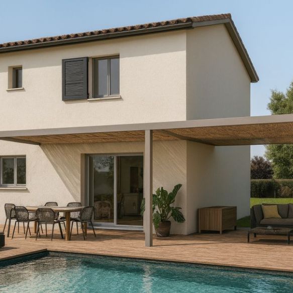 Maison neuve 4 pièces contemporaine à sussargues sur une belle parcelle de 350m2