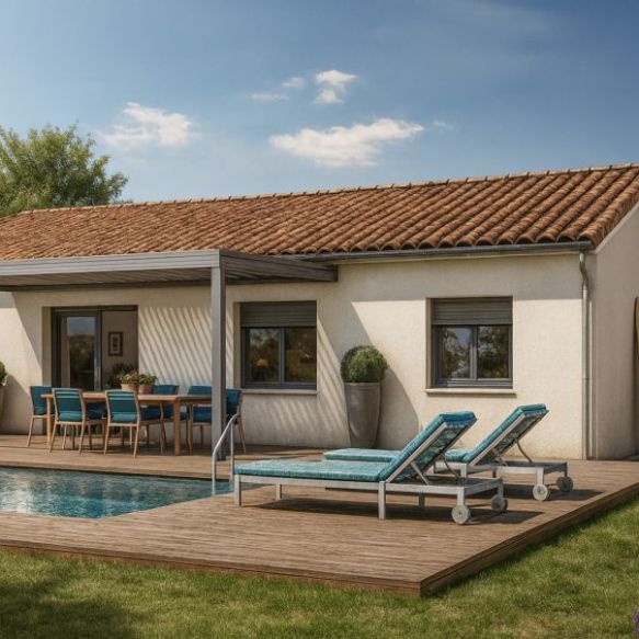 Maison 4 pièces plain pied sans vis à vis à Saint côme