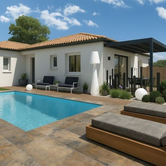 🏡 Maison neuve de plain-pied 105 m² à Istres 🌿 terrain viabilisé de 901 m², proche écoles 🎒 commodités 🛍️ et transports 🚍