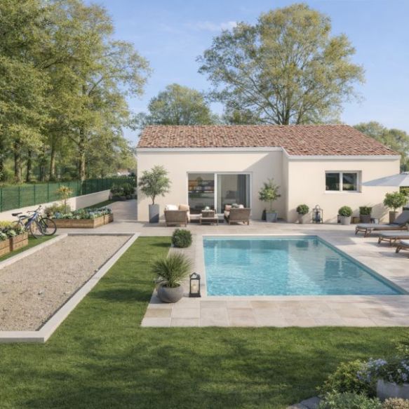 Maison neuve plain-pied 90 m² avec 3 chambres sur terrain viabilisé de 500 m² à Lançon-Provence proche écoles et commodités