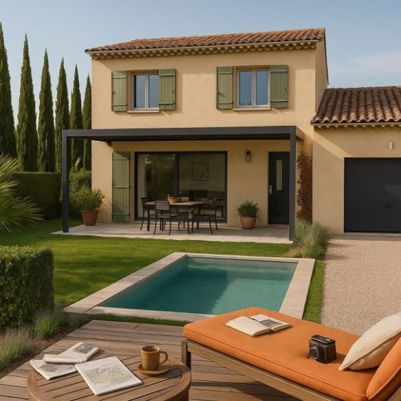 Maison neuve de 97 m² avec suite parentale et garage sur terrain de 420 m² à La Roque-d’Anthéron, proche écoles et commodités