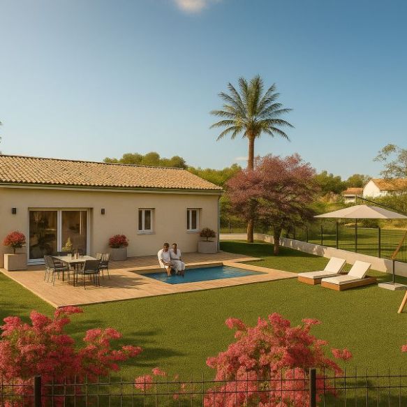 Maison neuve plain pied T3 vue dégagee