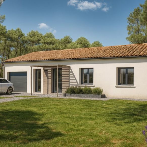 Maison plain-pied T4 contemporaine vue dégagée