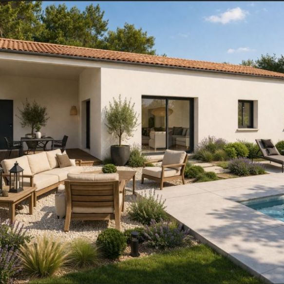 Maison neuve 3 chambres avec garage et parquet sur terrain de 1240 m² à Rousson entourée de nature chauffage gainable et exclusivité en avant-première