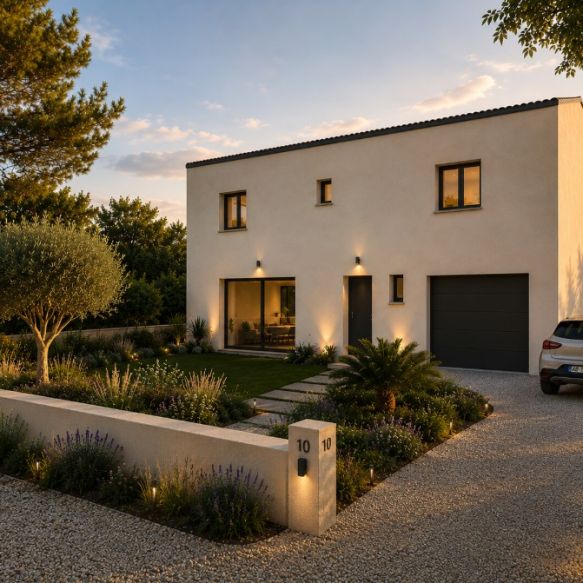 Maison neuve familiale de 100 m² avec 4 chambres et garage sur terrain viabilisé de 623 m² à Puimisson (34480)