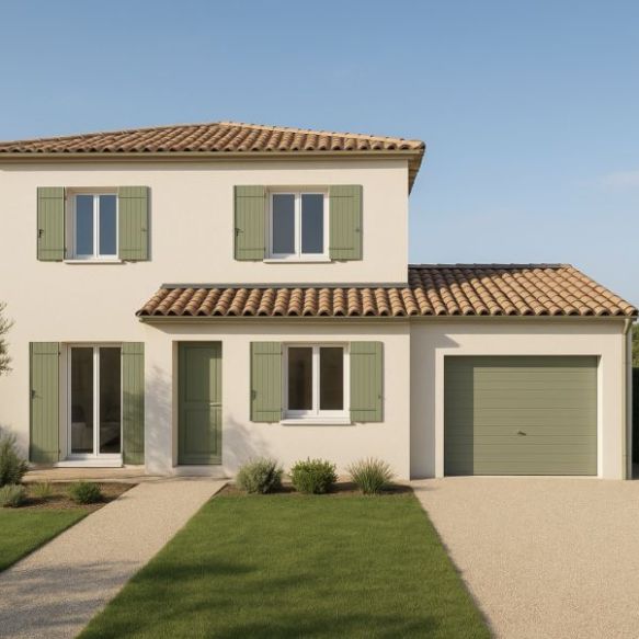 Maison familiale à étage de 110 m² à Saint-Chamas avec terrain viabilisé de 533 m² et garage