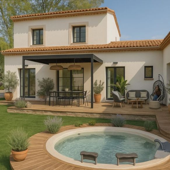 Maison neuve de 120 m² avec suite parentale et garage à Eyguières sur terrain viabilisé de 600 m²
