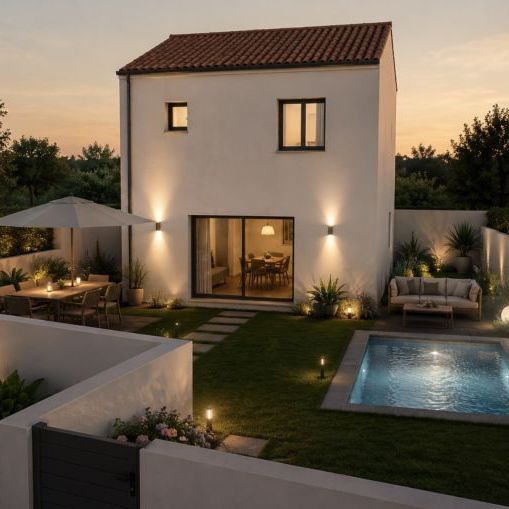 Terrain viabilisé 324 m² à Fos-sur-Mer – Maison neuve à étage 85 m² avec 3 chambres