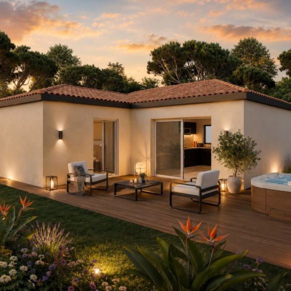 Maison neuve de plain-pied 50 m² avec terrain de 440 m² à Pinet (34850)