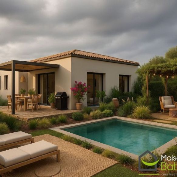 Maison neuve 86 m² avec terrain viabilisé de 360 m² à Rochefort-du-Gard, proche d’Avignon
