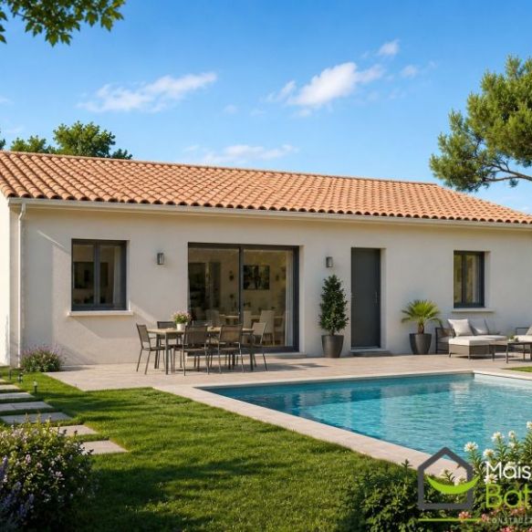 Maison neuve de plain-pied de 86 m² avec terrain viabilisé de 376 m² à Fontvieille (13990)