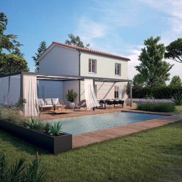 Maison contemporaine 119 m² à bâtir avec garage sur terrain viabilisé de 1 030 m² à Lieuran-Cabrières 34800