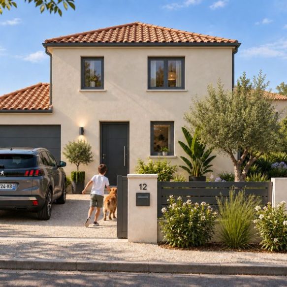 Maison neuve 4 pièces avec garage sur parcelle de 580m2