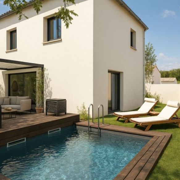 Villa neuve avec garage + terrain à Maraussan (34370)
