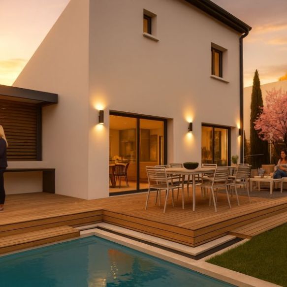 Maison neuve à étage 4 chambres et garage + terrain de 450m² à Lignan sur Orb (34490)