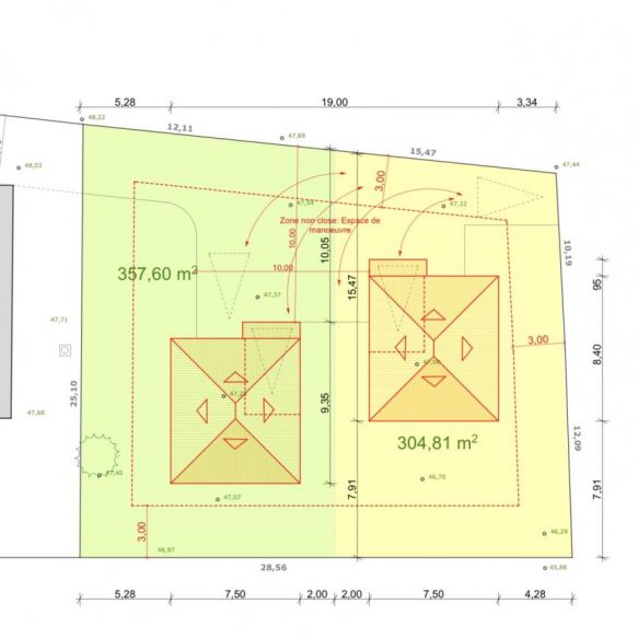 Terrain 350m2 expo sud hors lotissement