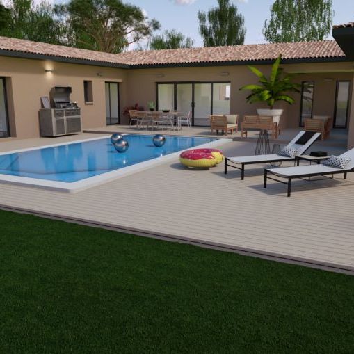 Beau projet sur une parcelle de 1000m2 avec une maison de 190m2