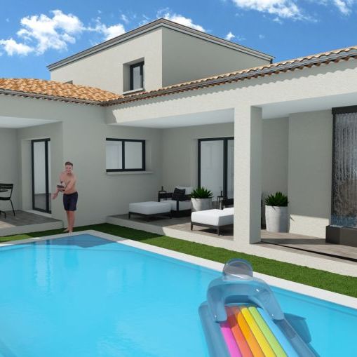 Villa à étage 3 chambres + garage surn un superbe terrain de 700 M² hors lotissement à Le Thor 84250