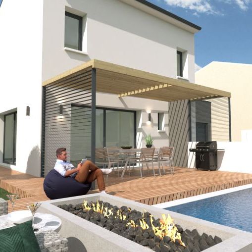 Villa neuve à étage avec garage + terrain à St Thibéry (34630)