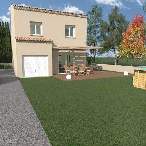 Maison familiale neuve à étage avec 3 chambres et garage sur terrain de 660 m² à Pélissanne, proche écoles et commodités