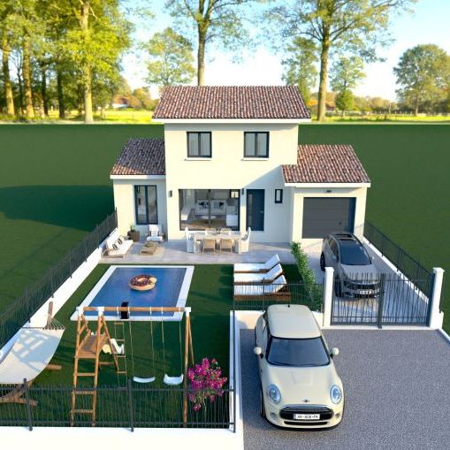 Maison étage 4 chambres avec garage à Lansargues