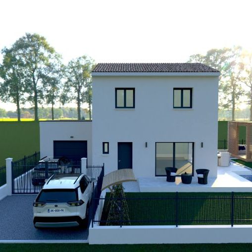 Maison étage avec garage toit plat à MUS