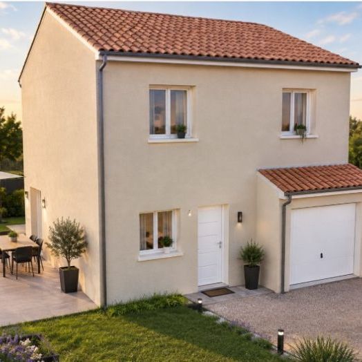 Maison neuve à étage de 85 m² avec 3 chambres et garage sur terrain de 350 m² à Argilliers 30210 près d’Uzès et du Pont du Gard