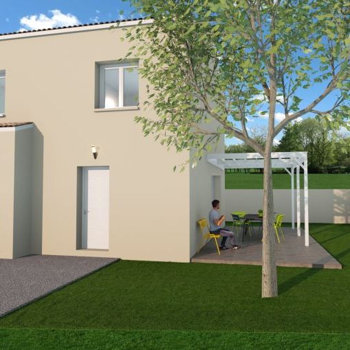 maison de 85m² avec garage au rdc une belle pièce de vie de 37m² avec cellier cuisine ouverte à l'étage 3 chambre salle de bain équipée bac à douche extra plat meuble double vasque faïence carrelage dans toutes les pièces sur un terrain de 600m à gardanne