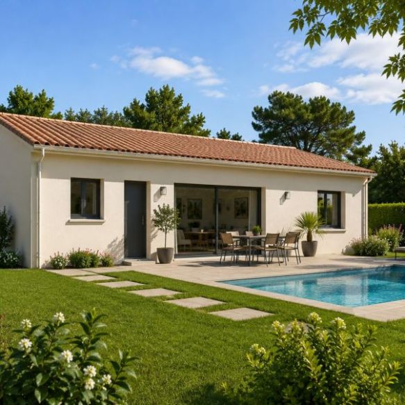Maison neuve plain-pied 86 m² avec 3 chambres sur terrain viabilisé de 450 m² à Monteux, dernier lot disponible en zone B1