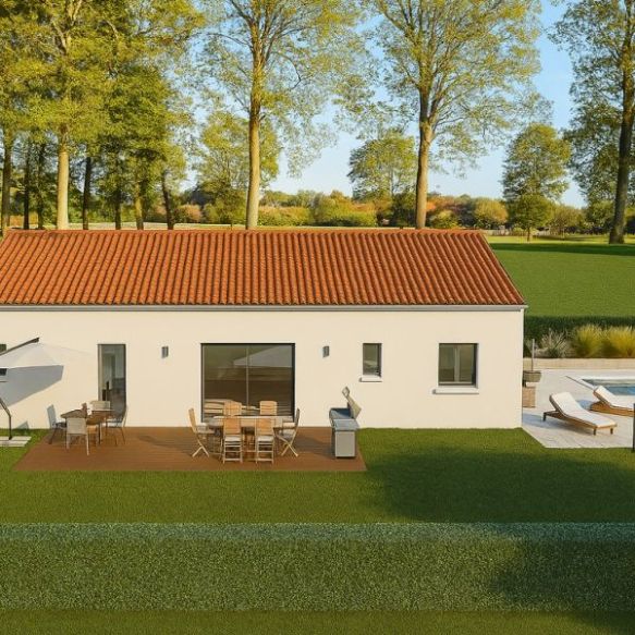 Maison neuve 85 m² à construire à Salindres sur terrain clos de 700 m² avec garage, portail et puits