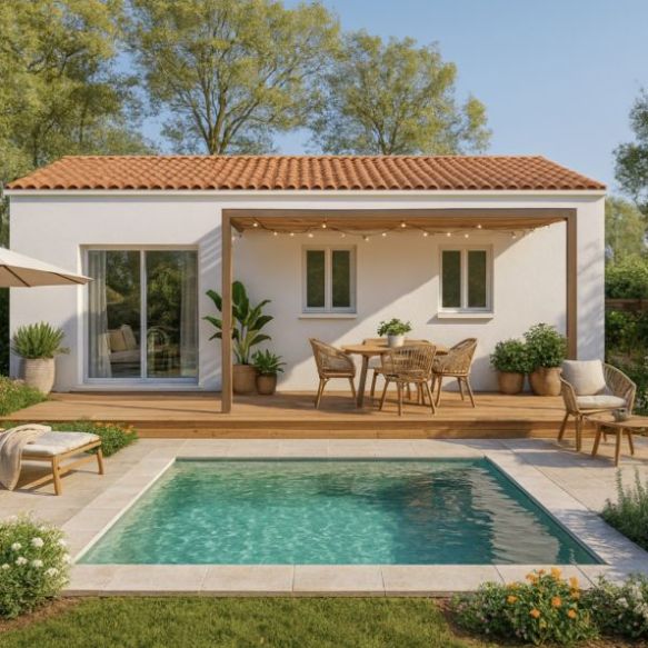 Maison neuve plain-pied 86 m² avec terrain viabilisé de 440 m² à Comps (30300), proche écoles et commodités