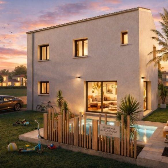 Maison contemporaine 90 m² avec terrain 400 m² à Saint-Jean-de-Védas centre, proche écoles et transports, idéal primo-accédants et investissement