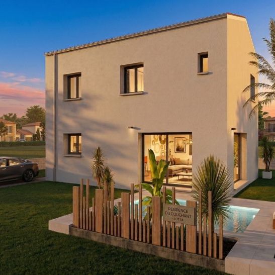 Maison contemporaine de 93 m² avec 3 chambres et suite parentale sur terrain de 409 m² en centre-ville de St Jean de Védas