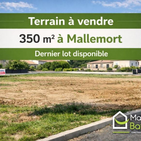 Terrain à construire de 350 m² à Mallemort (13370), dernier lot en lotissement avec baisse de prix et permis déposable