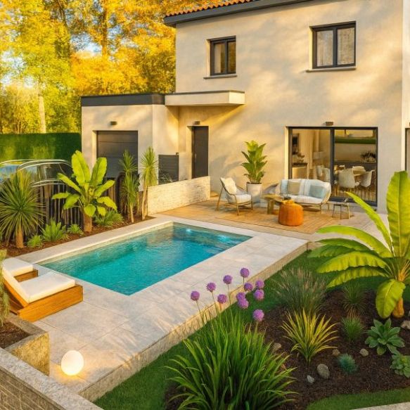 Maison contemporaine familiale de 100 m² sur terrain viabilisé de 450 m² à Vic-la-Gardiole