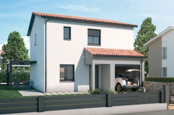 Maison contemporaine 90 m² avec garage sur terrain viabilisé de 221 m² à Murviel-lès-Béziers