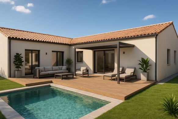 Maison neuve plain pied 4 pièces à Boisseron au calme sans vis à vis