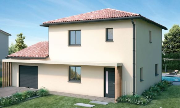 Maison neuve contemporaine 95 m² avec garage sur terrain viabilisé de 430 m² à Gigean 34770 , proche écoles et commodités